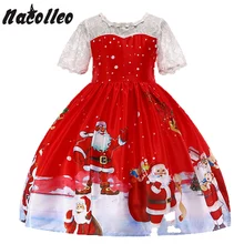 Рождественские хлопковые красные платья для маленьких девочек; платье Санты для девочек; зимняя Праздничная детская одежда со снеговиком; вечерние рождественские костюмы для детей