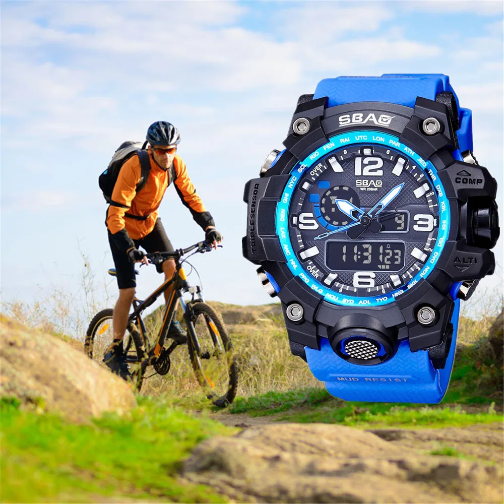 5001 SBAO часы светодиодный для мужчин водонепроницаемые спортивные часы шок цифровые электронные montre homme Новое поступление горячая распродажа