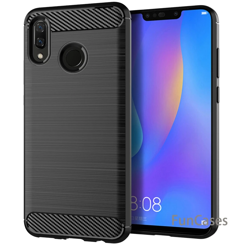 Для huawei Y9 2019 Чехол класса люкс мягкая Броня TPU силиконовый чехол из углеродного