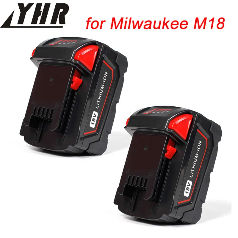 Yhr 2 шт. для Milwaukee M18 XC 48 11 1815 m18b2 Батарея m18b4 m18bx 5.0ah 18 вольт Механические инструменты