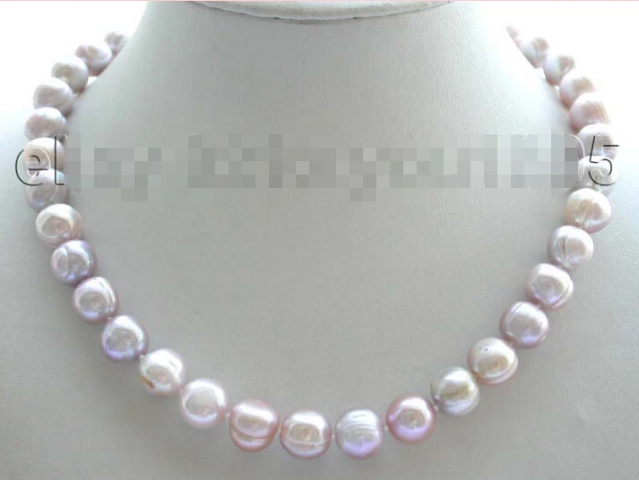 

FREE SHIPPING 17" Genuine Natural 12mm Purple Pearl Necklace!