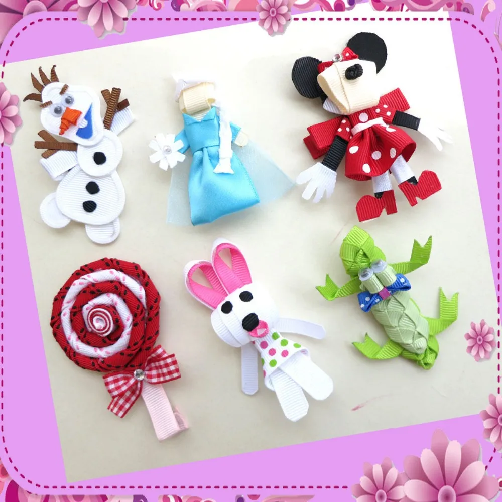 

hand customize free shipping 20 pcs Felt Skull Appliques/Embellishments-Halloween Punk Ribbon Sculpture Hair Bow Clips Barrattes