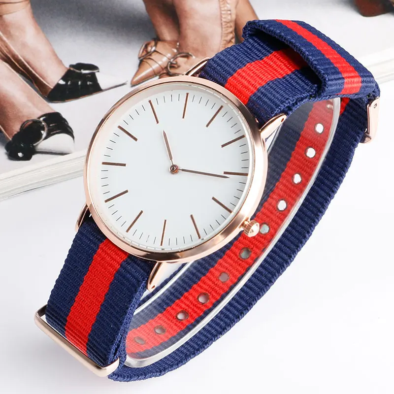 Modern Quartz font b Sport b font Minimalist Trendy Student Stripe Nylon Band Strap Fashion Simple Modern Quartz font b Sport b font Minimalist Trendy Student Stripe Nylon Band Strap Fashion Simple