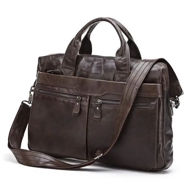 

Promotion High Quality 100% Guaranteed Real Genuine Leather Men Messenger Bags Portfolios Briefcase Laptop Bag M7122