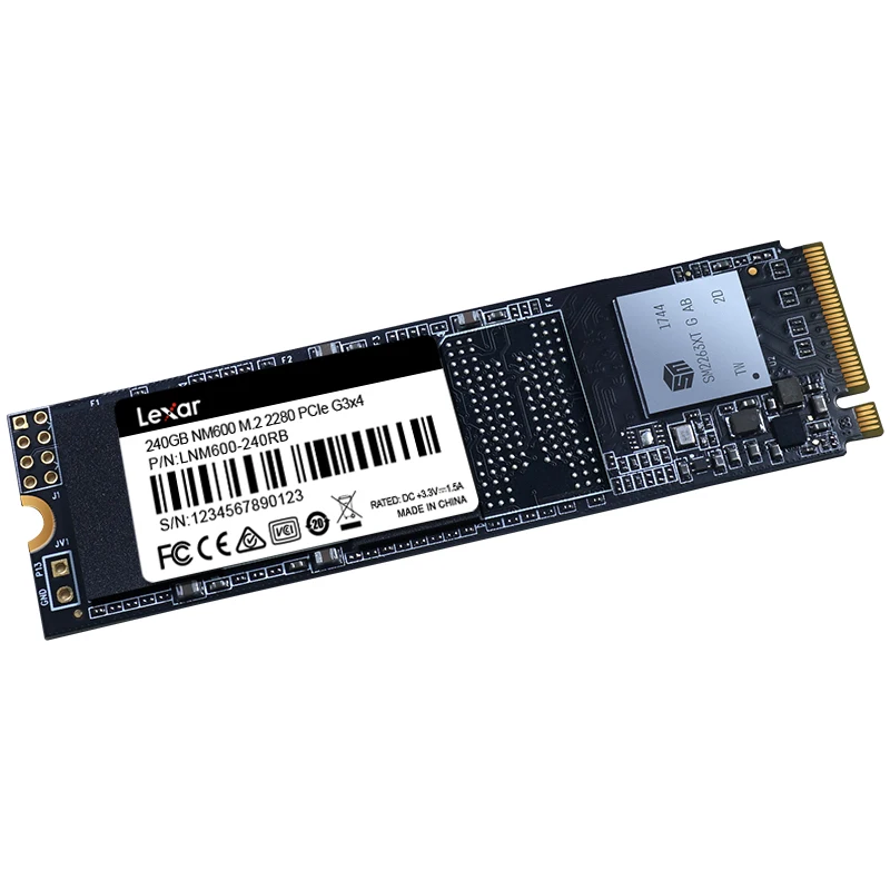 Lexar NM600 3D NAND SSD 240 ГБ M.2 2280 NVMe PCIe Gen3x4 Внутренний твердотельный жесткий диск HDD для