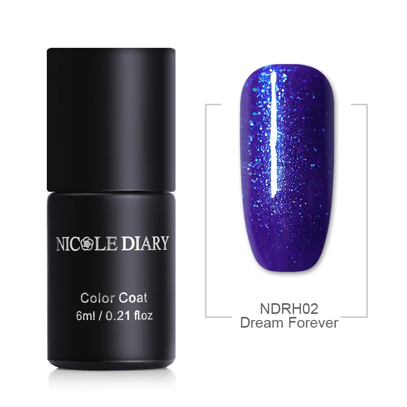Nicole Diary гель лак для ногтей Holo блестки пайетки личная гигиена 5D магнитный лак розовый лак Полупостоянный - Цвет: NDRH02