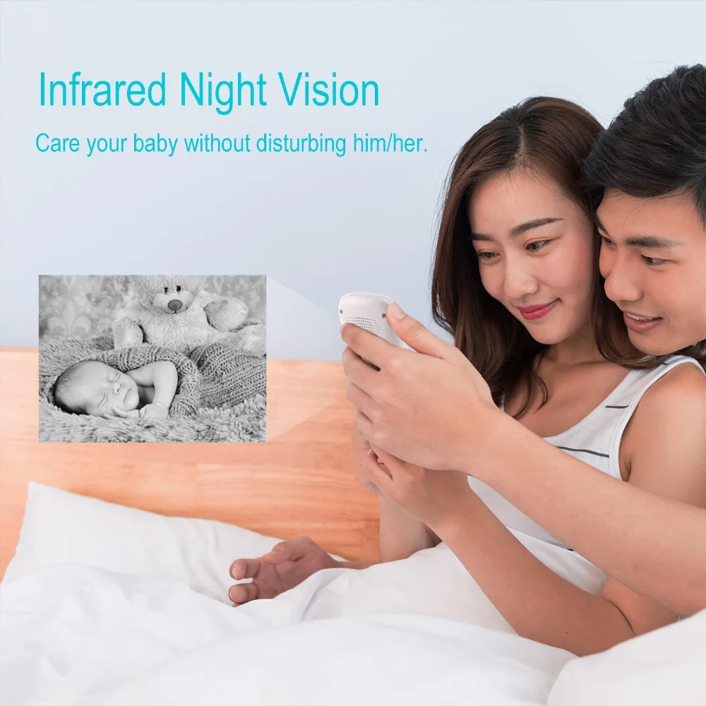 YuBeter Wireless Baby Monitor With Camera Baby Phone Camera Home Security CCTV Surveillance Night Vision Two Way Audio Baby Care