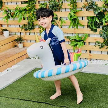 

Baby Swimming Ring Colorful Unicorn Seat Inflatable Pool Float Baby Summer Water Party Fun Pool Toy for Kids Swim Circle Piscina