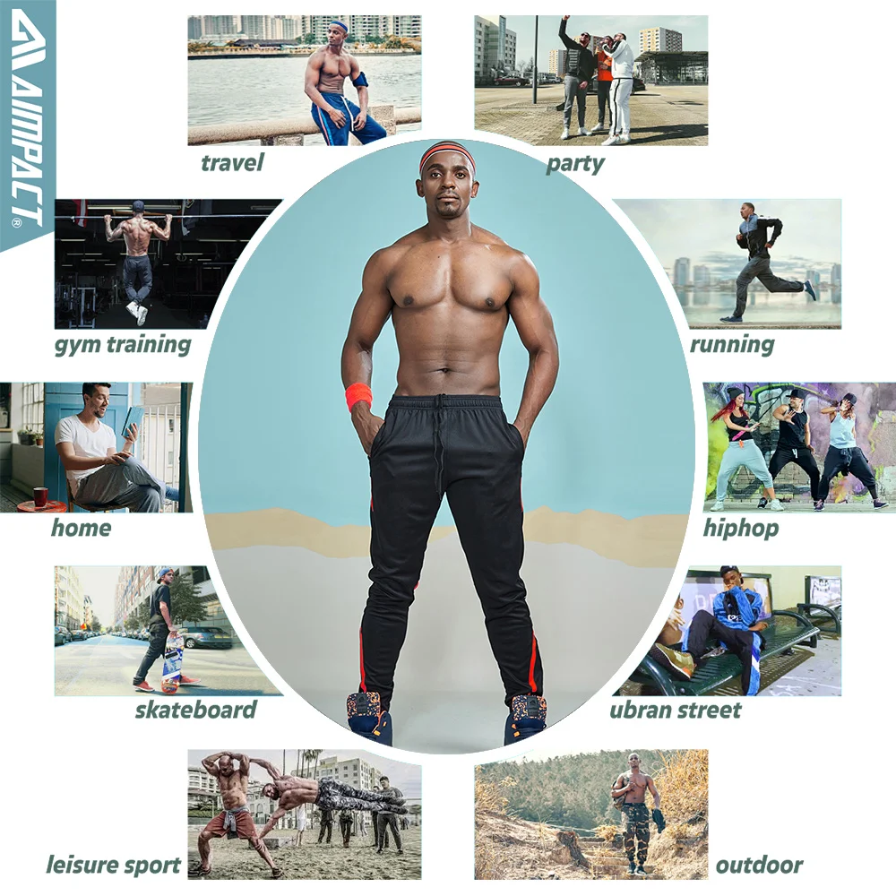 Aimpact Sporty Pants for Men Lightweight Training Jogger Bodybuilding Running Trousers Fitness Muscle Active Track Sweatpants