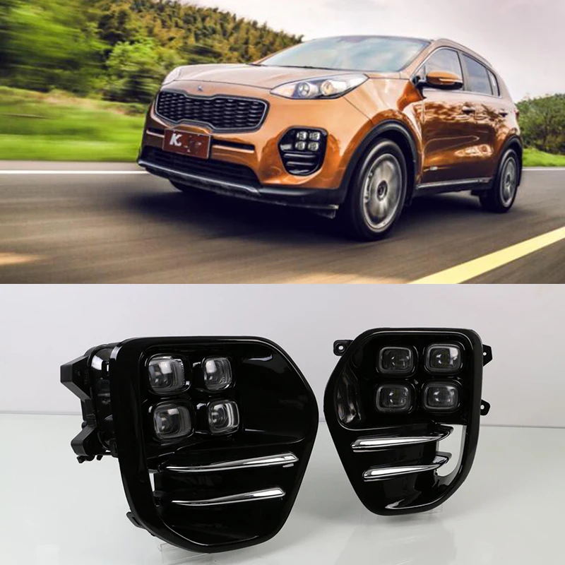 1 комплект DRL для Kia Sportage KX5 2016 2017 2018 Автомобильные светодиодные дневные ходовые