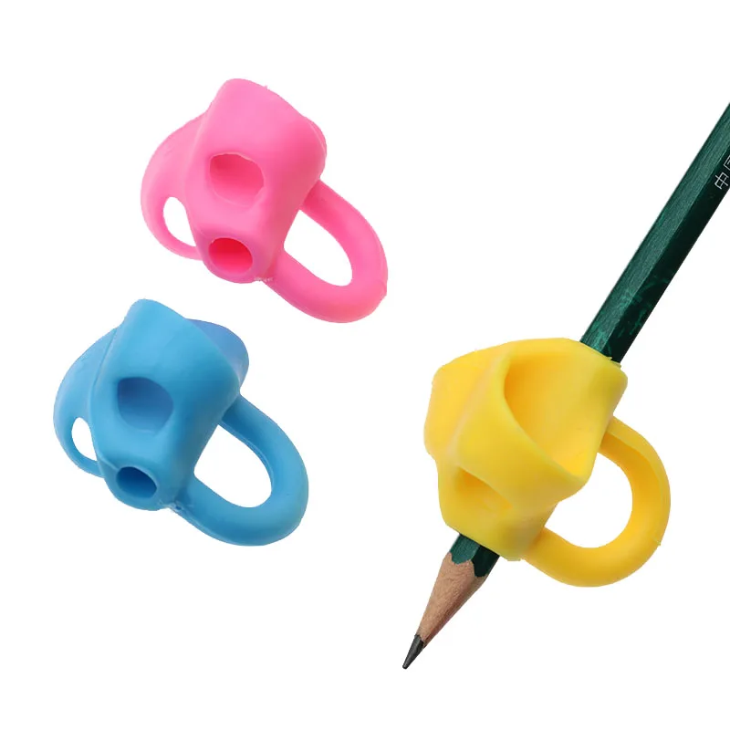 

3 Pieces / Set Of Three-Finger Pen Holder Primary School Students Non-Toxic Help Children Pencil Posture Correction Tool Office