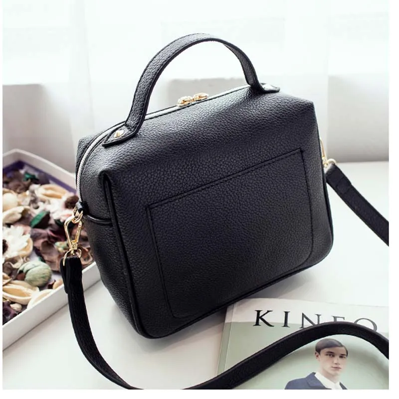 Женская сумка мессенджер черная из искусственной кожи с клапаном 2017|tote purse|designer