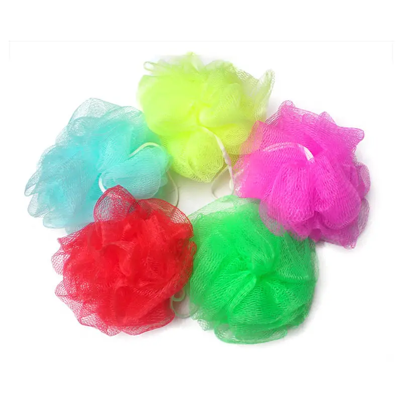 5X Bath Sponge Mesh Ball Scrunchie Body Wash Scourer Exfoliate Puff