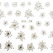 1 Лист Модный лак для ногтей 3D Серебряные украшения Дизайн задний клей наклейки для ногтей Советы красоты