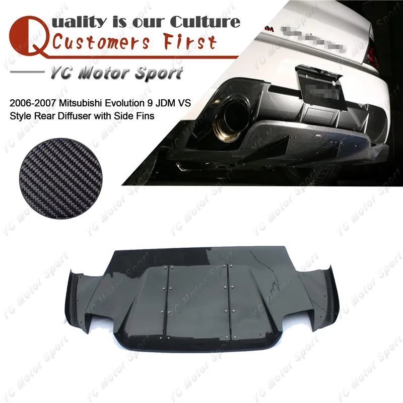 For Mitsubishi Evolution EVO 9 JDM FRP Fiber Glass Rear Bumper Extension Kits
