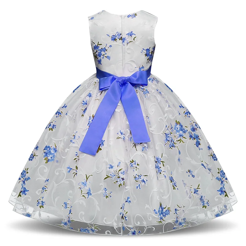 Элегантное нарядное платье с цветочным принтом для девочек возрастом от 4 до 10 лет, торжественное платье для девочек на свадьбу, платье с цветочным узором для девочек детская одежда принцессы