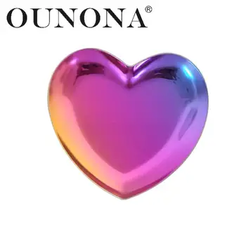 

OUNONA Heart Shaped Metal Storage Tray Jewelry Organizer Trays Ring Necklace Accessories Tray Jewelry Plate