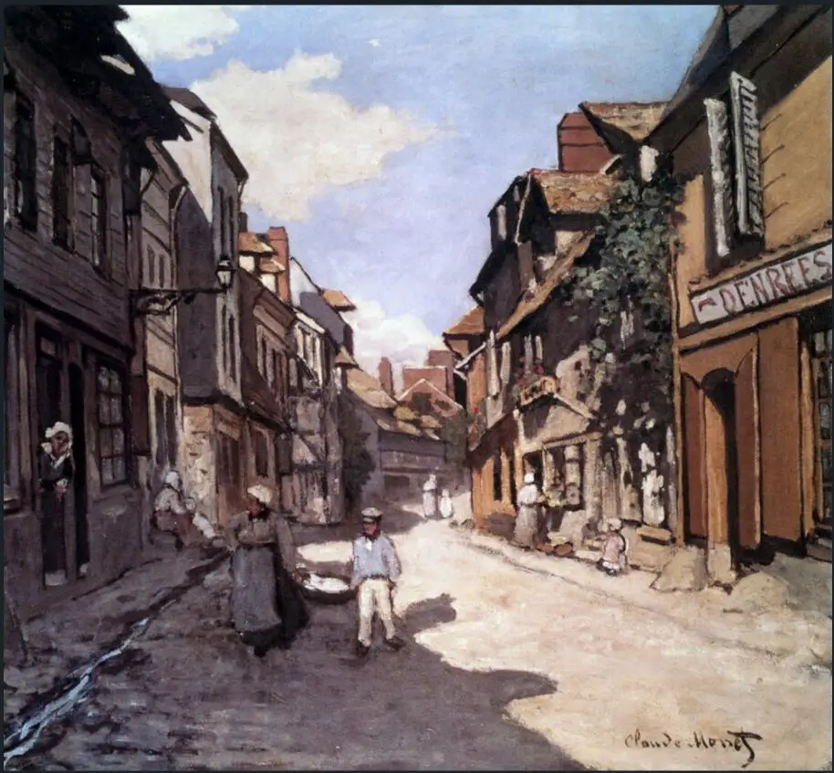 

High quality Oil painting Canvas Reproductions Street of the Bavolle Honfleur (1864) By Claude Monet Painting hand painted