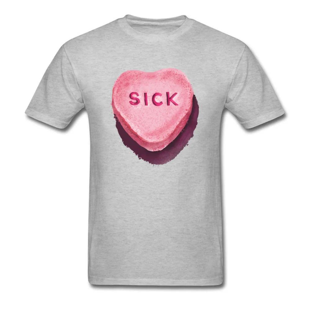 T Shirt Group Lovers Day 2018 New Normal Short Sleeve 100% Cotton Round Collar Man T-Shirt Normal T Shirts Drop Shipping Heartsick Heart Sick Valentine by dotsofpaint grey