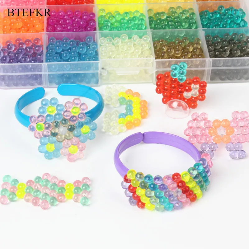 

200Pcs/Bag Water Spray Beads 3D Puzzle Toys for Children 15 Colors Hama Beads Educational Toys Juegos Didacticos Infantiles