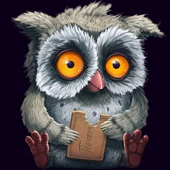 

New Full Dimond Mosaic Cross Stitch Unfinished Diy 5D Diamond Painting Owl Eating Cookie Needlework Diamond Embroidery KBL