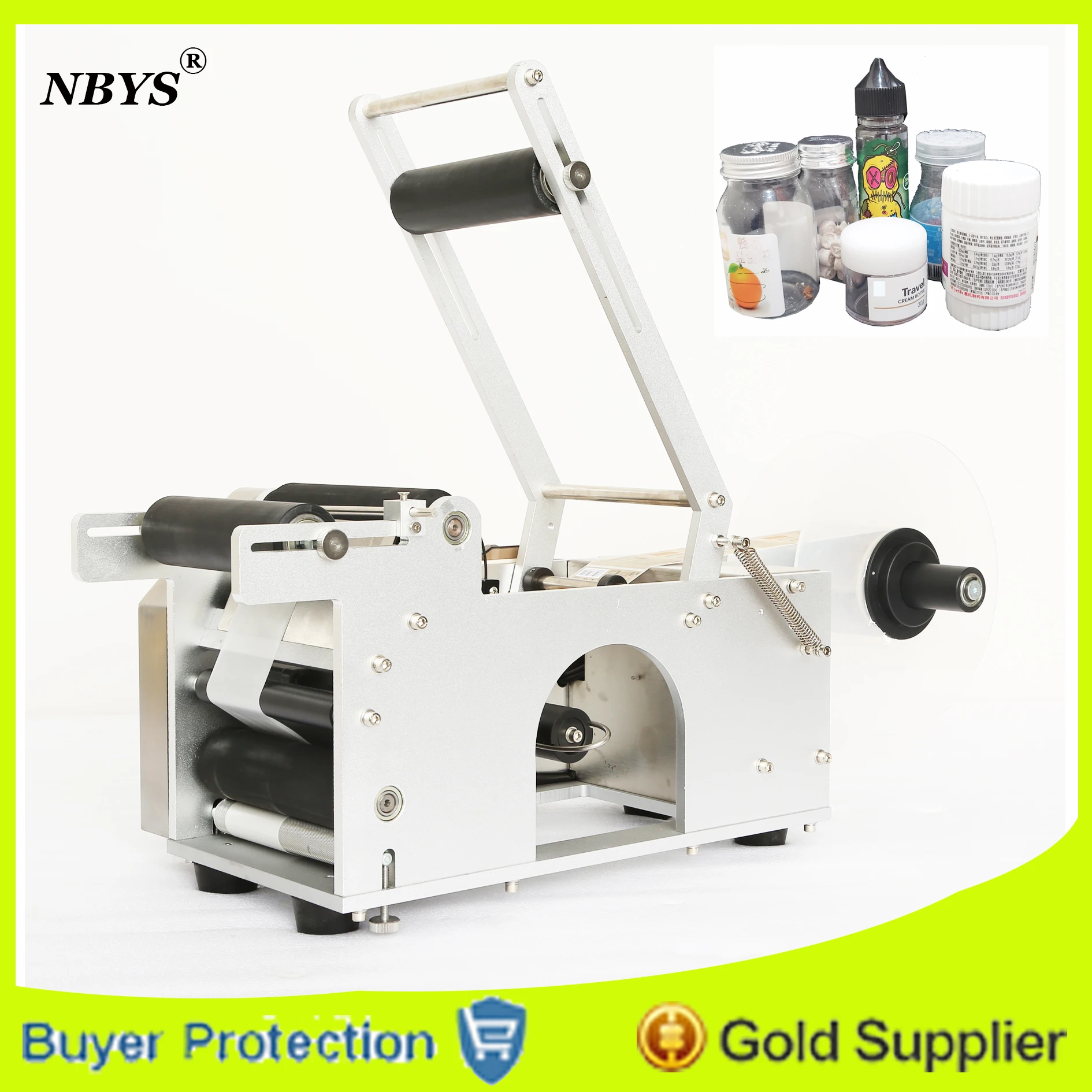 

Labelling Machine Stick Label Sticker Semi Automatic Round Bottle Cans Cup Labeling Tool Labeler Device Packing Free Shipping