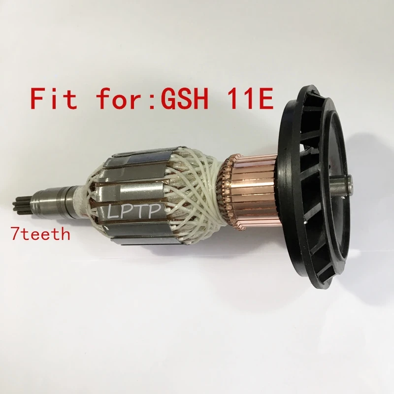 

High quality AC220-240V armature rotor motor replacement for BOSCH GSH11E GSH 11E rotor 7teeth electric rotory hammer anchor