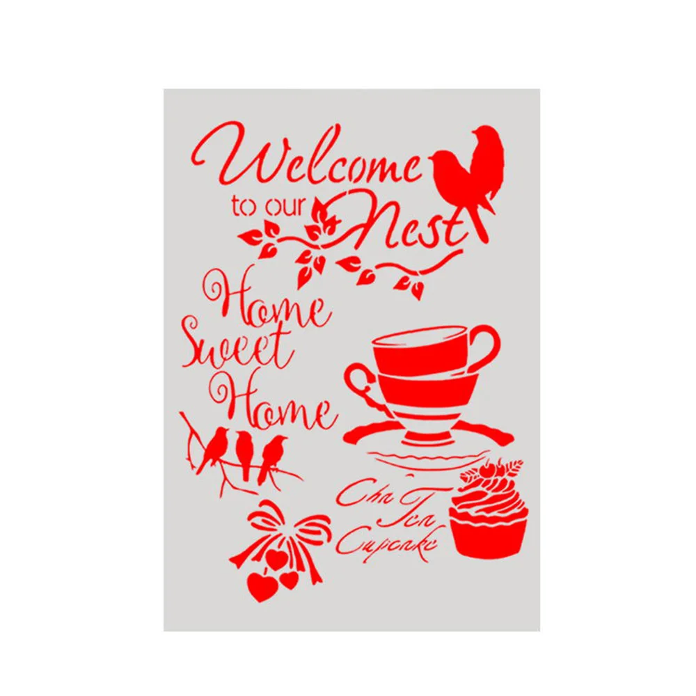 

DIY Welcome Layering Stencils For Walls Painting Scrapbooking Stamp Album Decor Embossing Paper Card Template