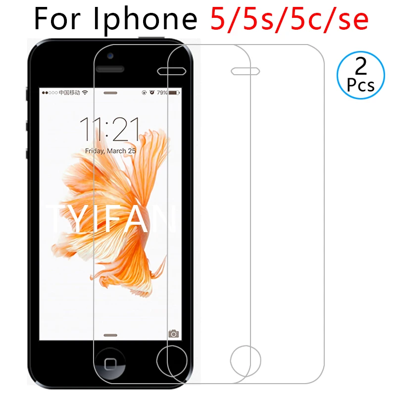 2 шт закаленное стекло для apple iphone se 5 5s 5c s c e Защитное экрана протектор i phone