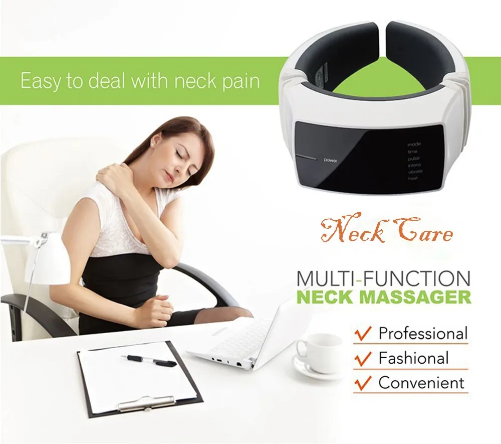 High Quality Wireless Remote Control Neck Massage Cervical Therapy Instrument Magnetic Therapy Vibration Far Infrared Heating-6