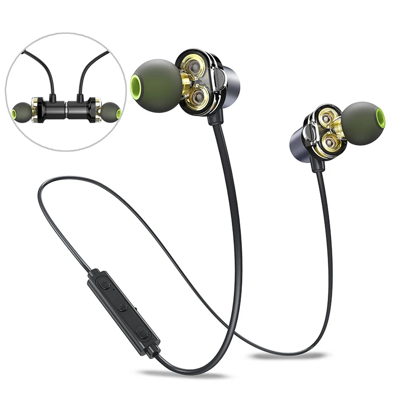 AWEI X650BL Bluetooth Wireless Earphone with Dual Driver Speaker Dynamic In Ear Earphone HIFI fone de ouvido tuberose double speaker bluetooth stereo earphone high definition dual dynamic driver magnetic heavy bass wireless earplug