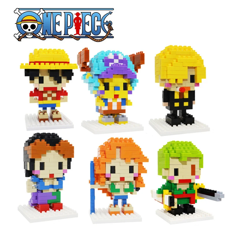 

One Piece Figures Luffy Ace Nami Zoro Chopper Sanji Robin Anime Figurines Toy Mini Blocks For Children Boyfriend Teenager Gift