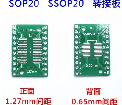 

98-06 keysets 10pcs SOP20 TSSOP20 SSOP20 to DIP20 Transfer Board DIP Pin Board Pitch Adapter