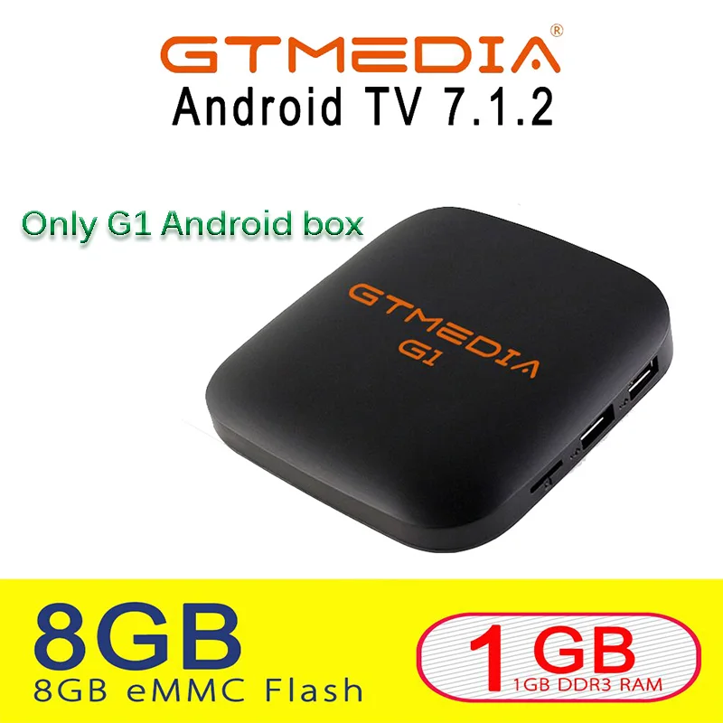 GTmedia G1 Android 7,1 Смарт iptv-приставка Испания S905W 1G DDR3 8G EMMC ROM Декодер каналов кабельного телевидения 4K 3D H.265 Wifi медиаплеер приемник - Цвет: only G1 tv box