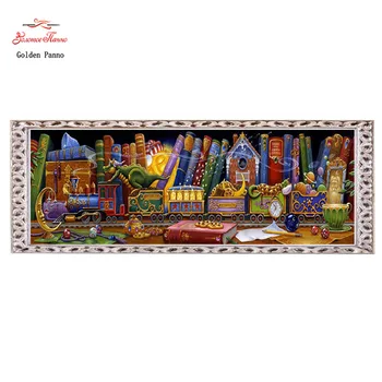 

Golden Panno,Needlework,DIY DMC Cross stitch,Sets For Embroidery kit 14ct unprinted cotton thread Train Dreams Cross-Stitching