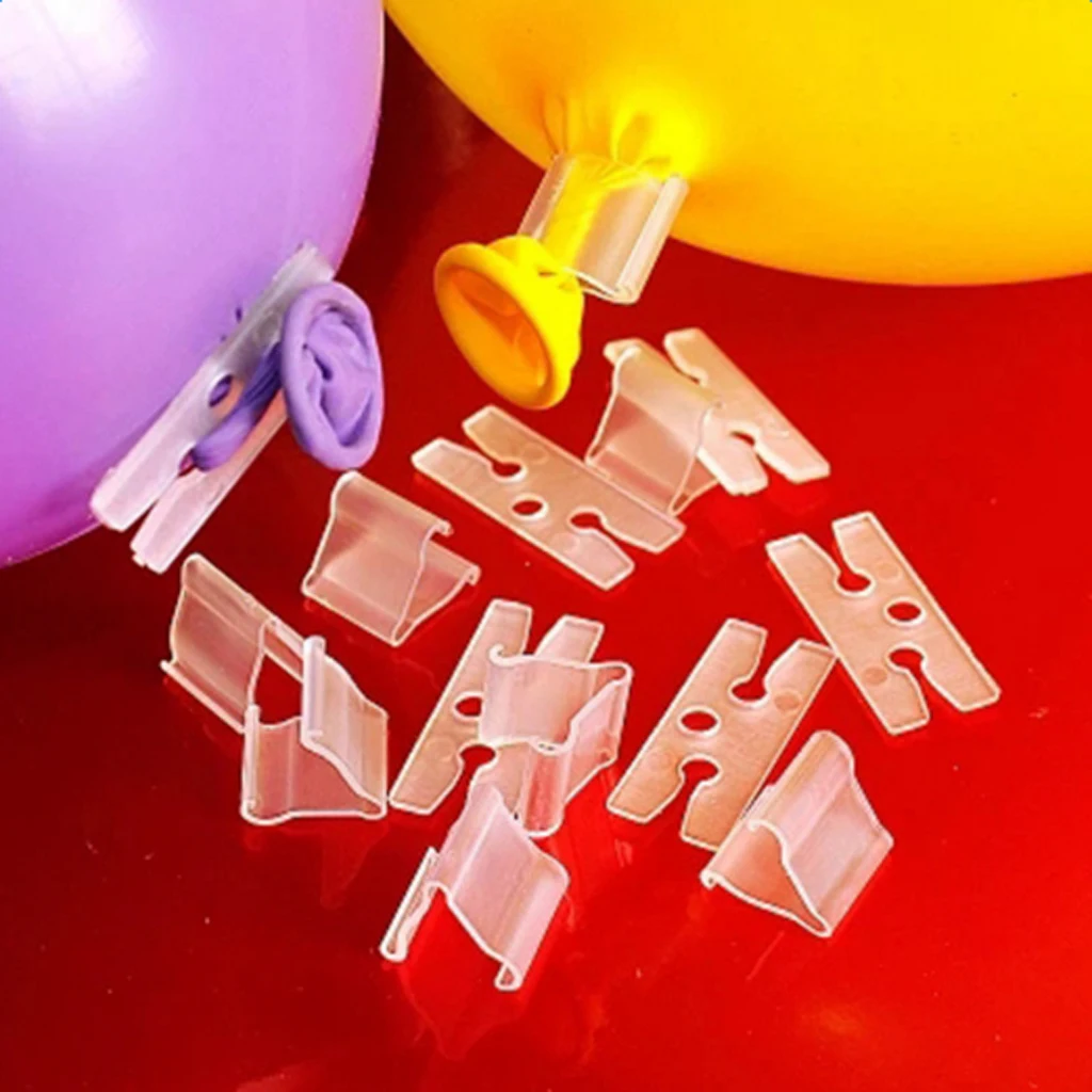 100 He Clear Balloon Clips Clamps Closure No Knots / Lacing Party Decoration