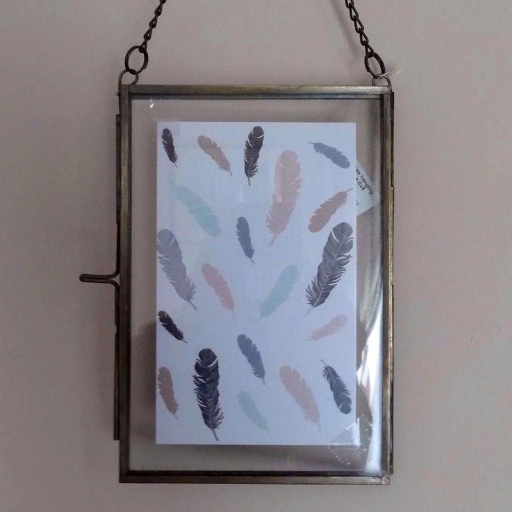 Rustic Antique Brass Glass Frame - 5 x 7' Landscape Portrait Photo Frame