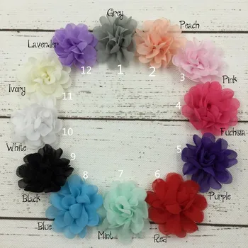 (120pcs/lot)5cm 12 Colors New Hot Chic Blossom Flower For Headband Crochet Chiffon Flower Accessories For Princess 2017 fashion acrylic sheet for sample plastic sheet size 5cm 5cm 19 colors for making bags bag accessorise china factory