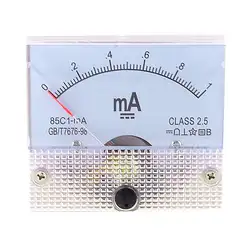 2.5 Точность DC 0-1ма Аналоговый Текущий Panel Meter Амперметр 85c1-ма