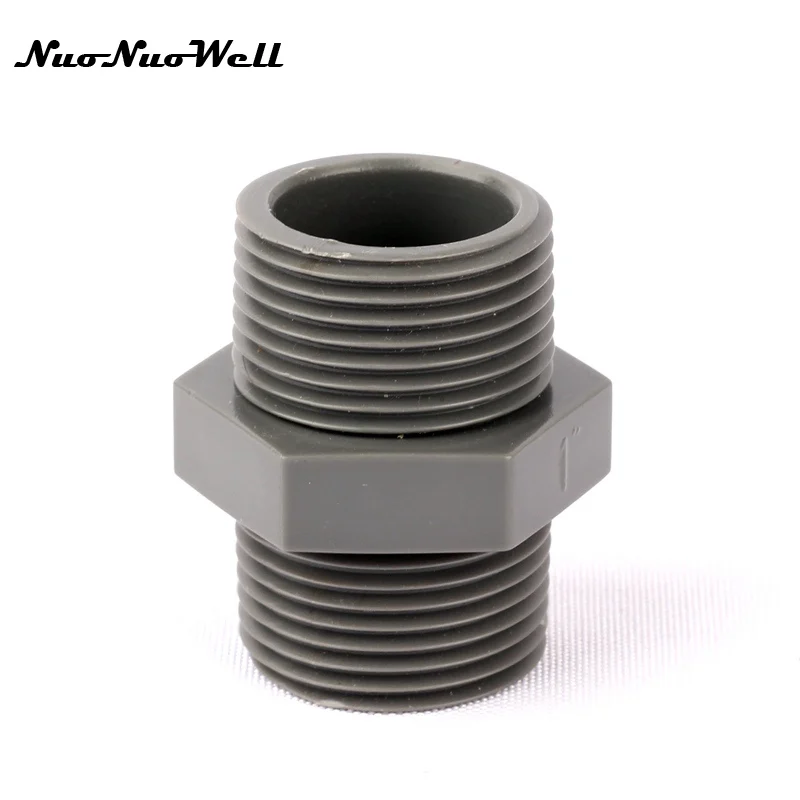 

2pcs NuoNuoWell 1" Male Straight Connector for Garden Micro Drip Irrigation Watering System Aquarium Supplies Hose Connector