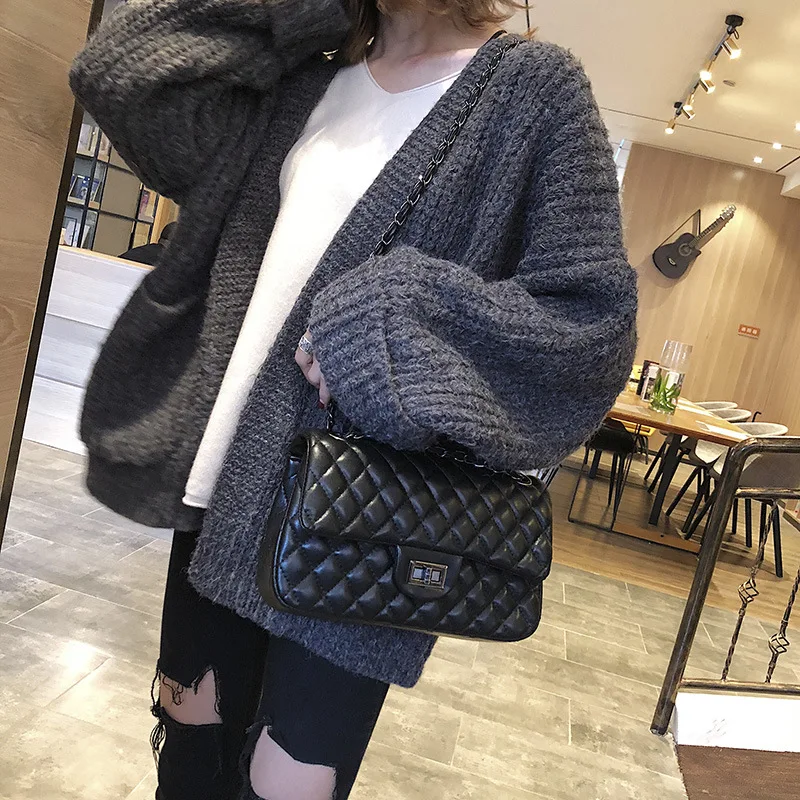 الصيف أكياس للنساء 2019 الفاخرة العلامة التجارية حقيبة صغيرة أزياء والجلود منقوشة صغيرة Crossbody حقائب للنساء الأسود حقيبة كتف