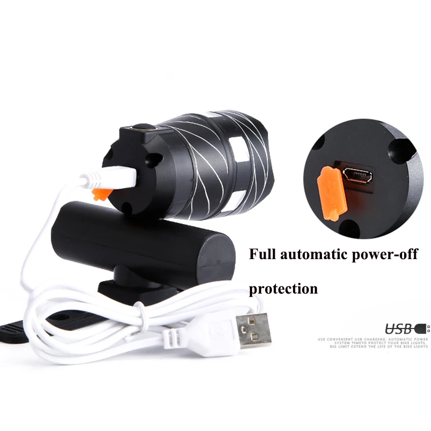 Excellent Walkfire Zoomable XM-L T6 LED Bicycle Light Bike Front Top Tube Lamp Waterproof Cycling Focus Torch Headlight USB Rechargeable 2