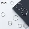 INZATT-pendientes redondos de aro minimalistas para mujer, Plata de Ley 925 auténtica, joyería fina geométrica para fiesta, accesorios 2022 ► Foto 1/6