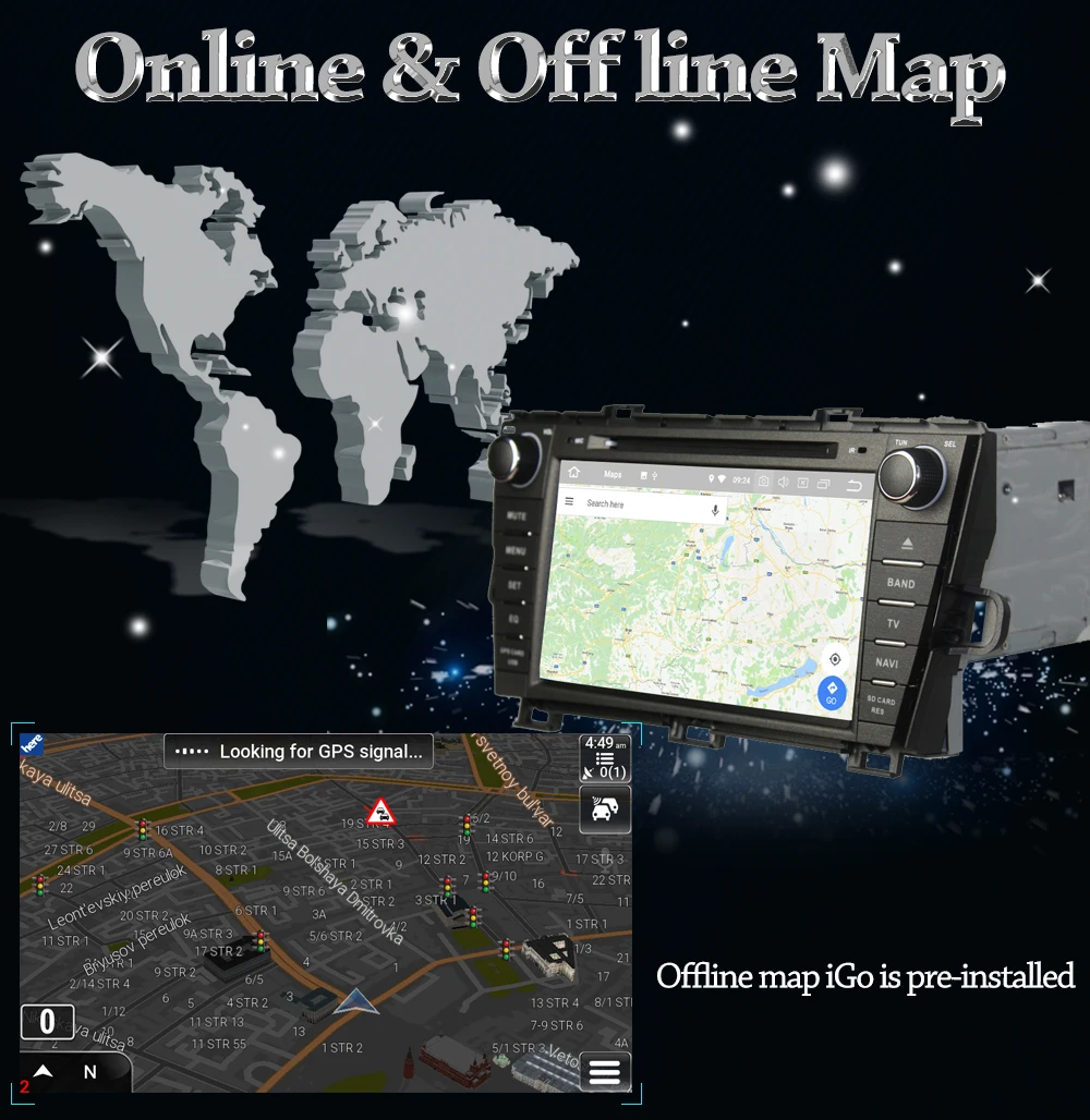 Best 8" Owtosin Car Radio Multimedia Video Player Navigation GPS Android 9.0 For Toyota Prius 2009 2010 2011 2012-2015 Car 4GB RAM 10
