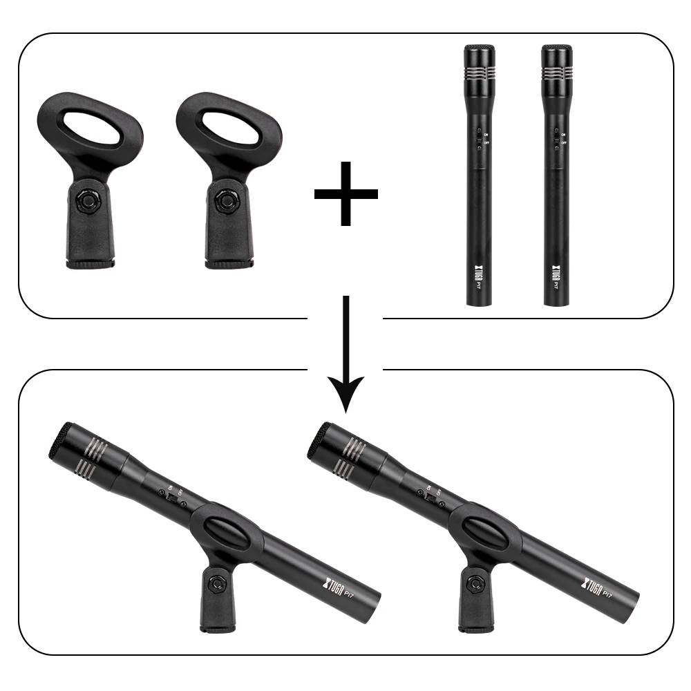 XTUGA PI7 Набор из 7 проводных динамических барабанных микрофонов(металл и пластик)-ударные басы, Том/Snare& тарелки набор микрофонов-использование для барабанов