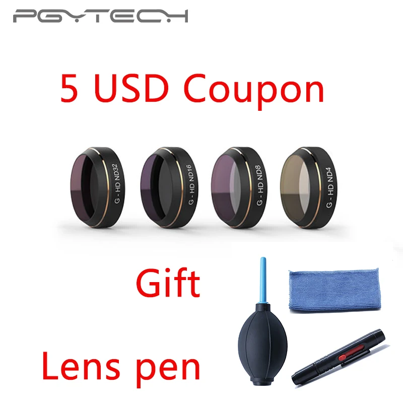 

PGYTECH 4pcs/set DJI MAVIC Pro Lens Filters G-HD-ND4 ND8 ND16 ND32 for DJI MAVIC Pro Drone filter