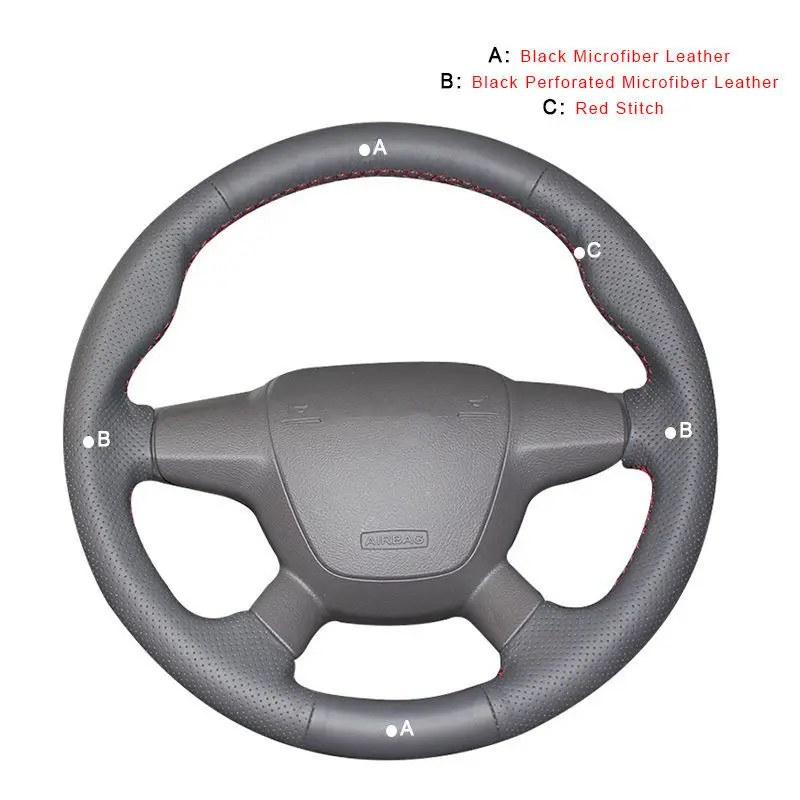 Оплетка автомобиля на рулевом колесе Крышка для Ford Focus 3 2012- Kuga Escape 2013- C-MAX 2011- авто кожаное колесо крышка - Название цвета: Microfiber Leather