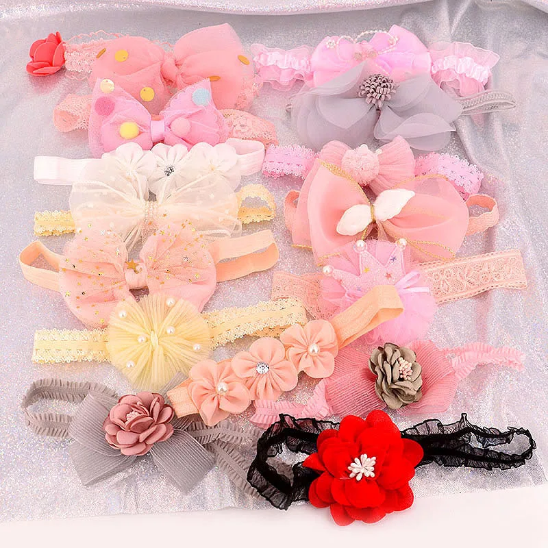 

3Pcs/Set Princess Baby Girl Headbands Baby Bows Flower Elastic Hairband Turban Bowknot Hair Bands for Baby Girls Hair Accessorie