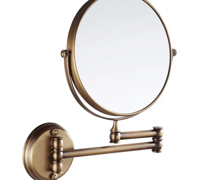 Модное ретро зеркало для ванной комнаты, 8 дюймов, складное зеркало для макияжа, откидное телескопическое зеркало, креативная личность, Настенное подвесное зеркало для ванной комнаты Q420