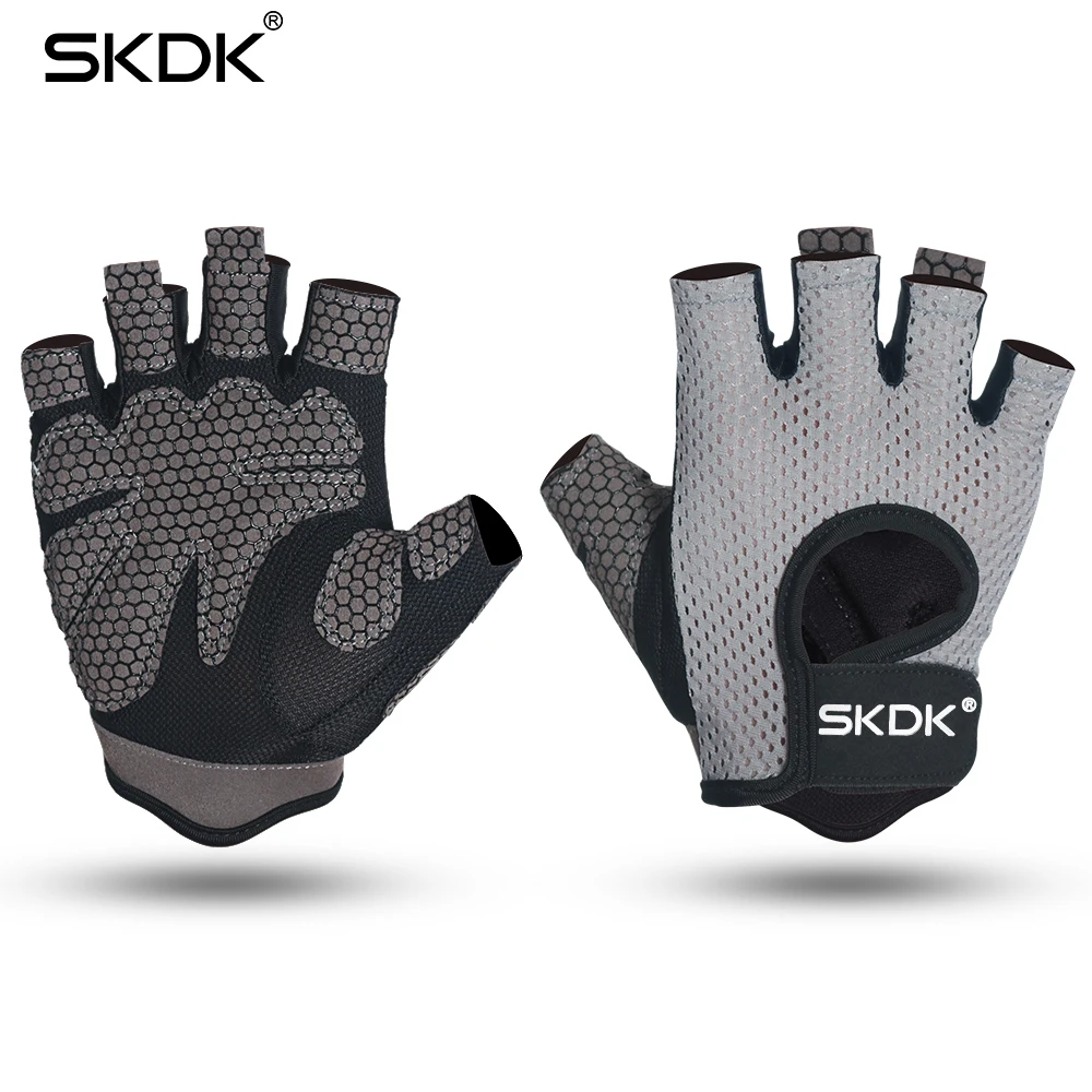 SKDK Neutral Elastic Gym Fitness Gloves Dumbbell Crossfit Weight Lifting Body Building Breathable Sports Gloves Gym Accessories